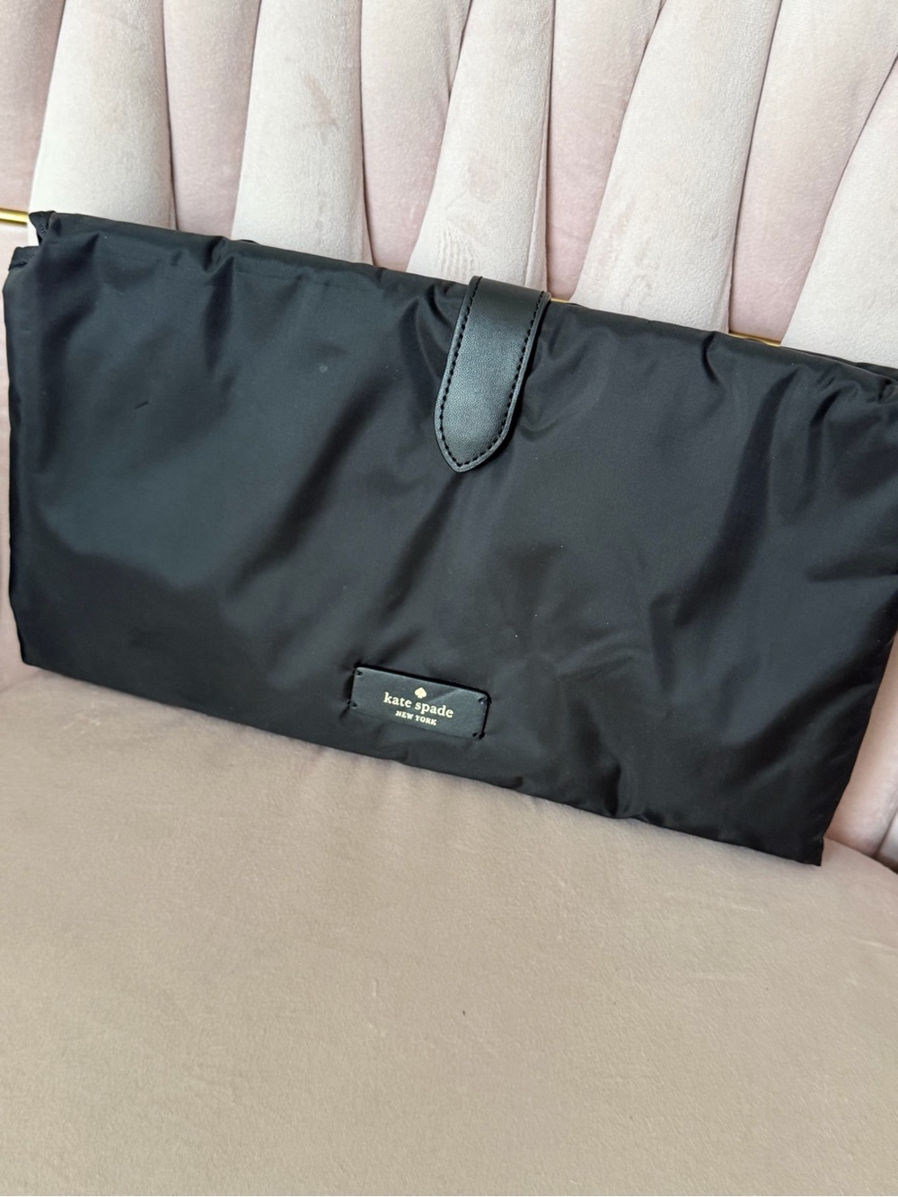 Kate Spade ♠️ Black Nylon Diaper Changing Pad - Picture 3 of 13